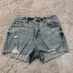 DAZE denim size 28 high rise ripped denim shorts